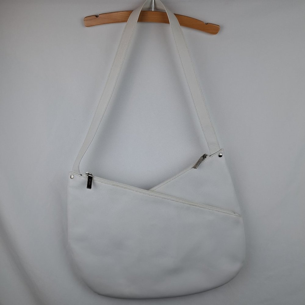 Hobo International White Shoulder Bag Asymmetrical Minimalist Design